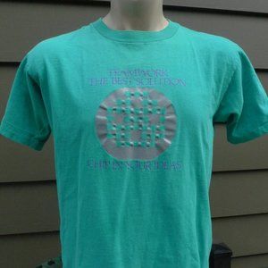 1980s Fijutsu Computer Chip Single Stitch Shirt * Mens XL (46)